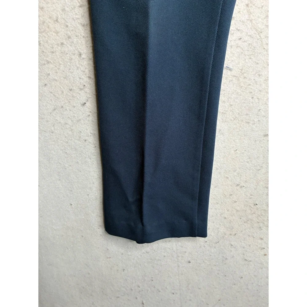Vintage Farah Mens Navy Blue Trousers Contrast Stitch Polyester Pants USA SZ 37
